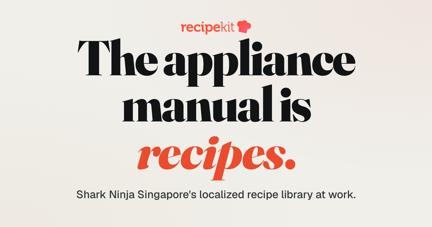 How Shark Ninja Singapore uses recipes as appliance marketing